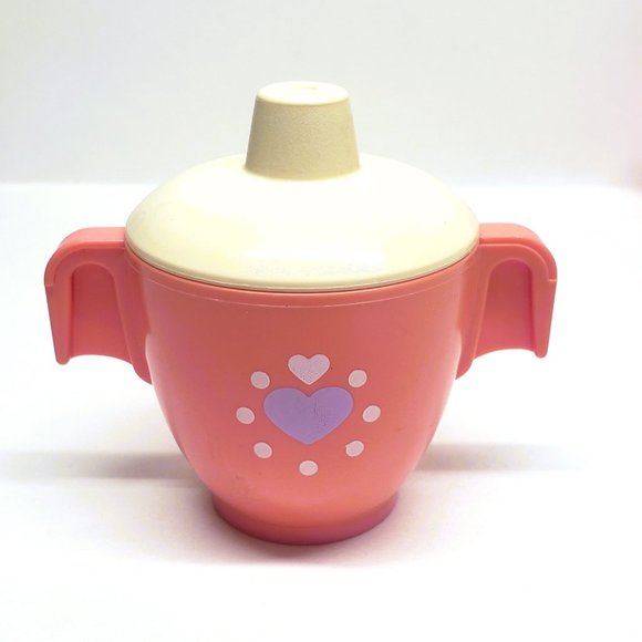 Vintage 1982 Fisher Price Fun With Food Pink Cream & Sugar Lid Heart Set Lot x3 - Picture 5 of 11